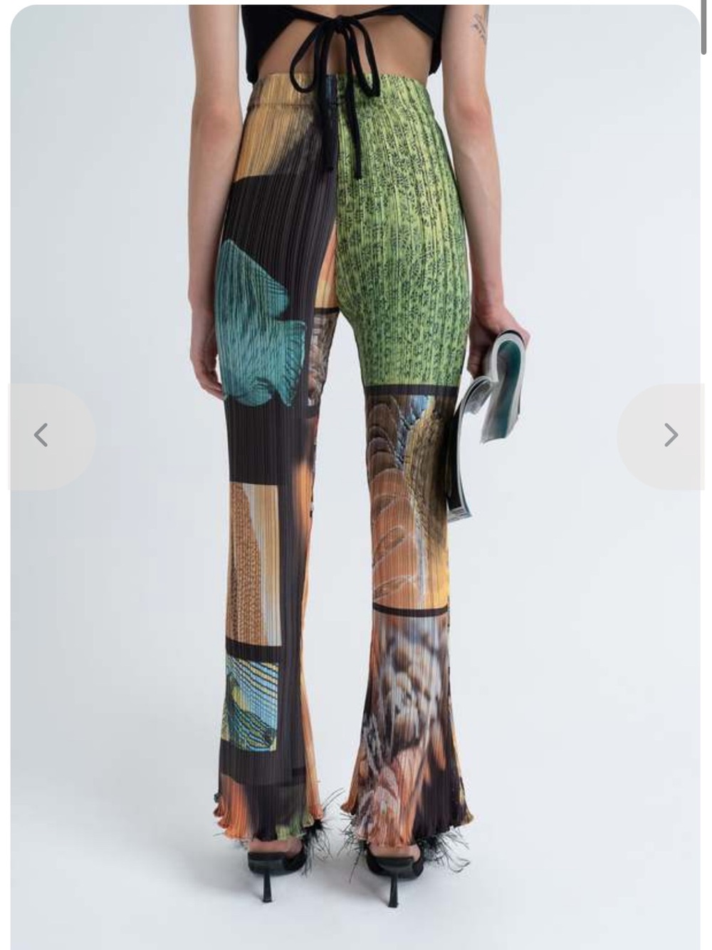 Arthur Apparel Print Pleated Flare Pants